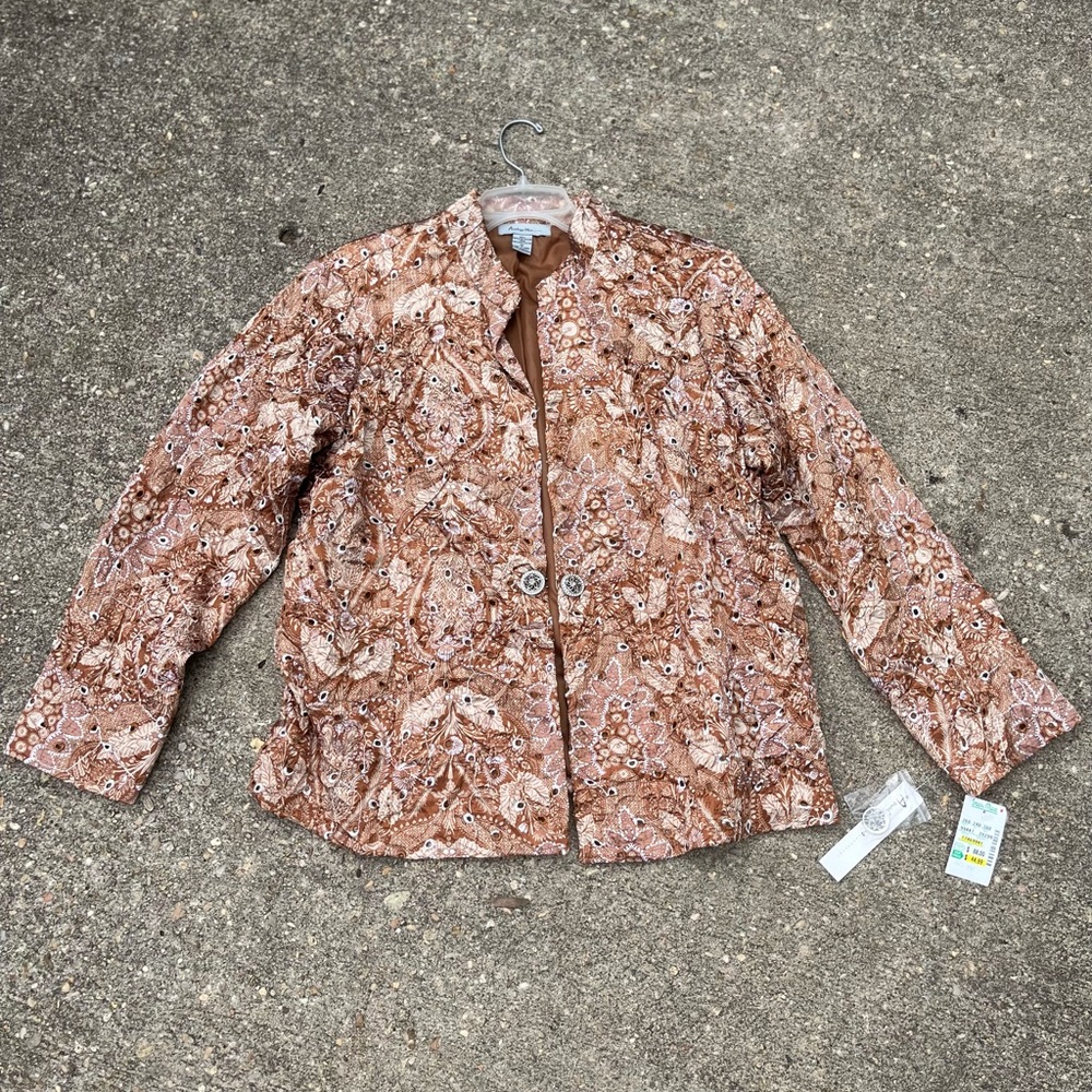 Analogy Plus Gold Paisley Jacket Size 1X